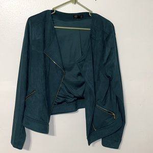 Evergreen suede blazer 💚